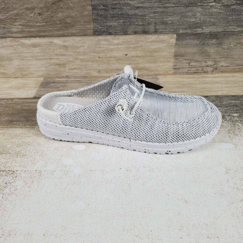 Hey Dude Wendy Slip Stretch Sox Womens Loafer Shoes Sz 7 Stone White Slip On